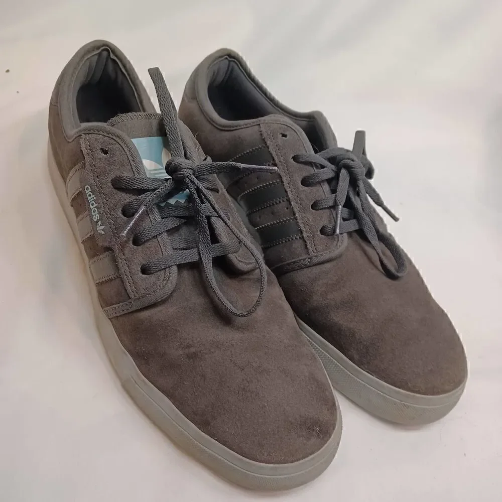 Adidas Trefoil Suede Sneakers Mens Grey Seeley Skateboarding 12
